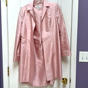 2 piece pink Silk dress and matching jacket, size 6 petite